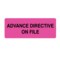 Nevs Advance Directive On File 7/8" x 2-1/4" Flr Pink w/Black N-0081FP - alternate 1
